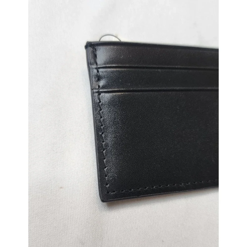 Calvin Klein Men's Black Leather Slim Card Holder Wallet RFID NWT